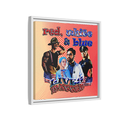 rw&b lives matter - framed canvas art (yellow-orange wave)