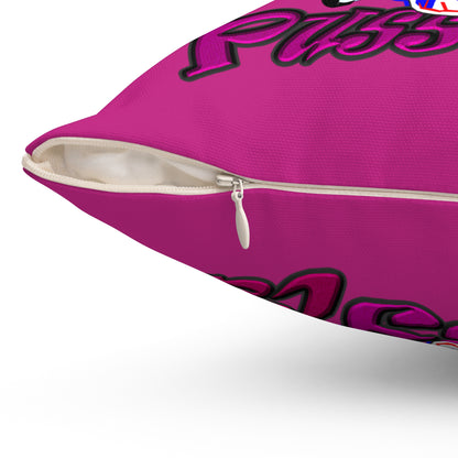 tag that - Spun Polyester Square Pillow - (pink)