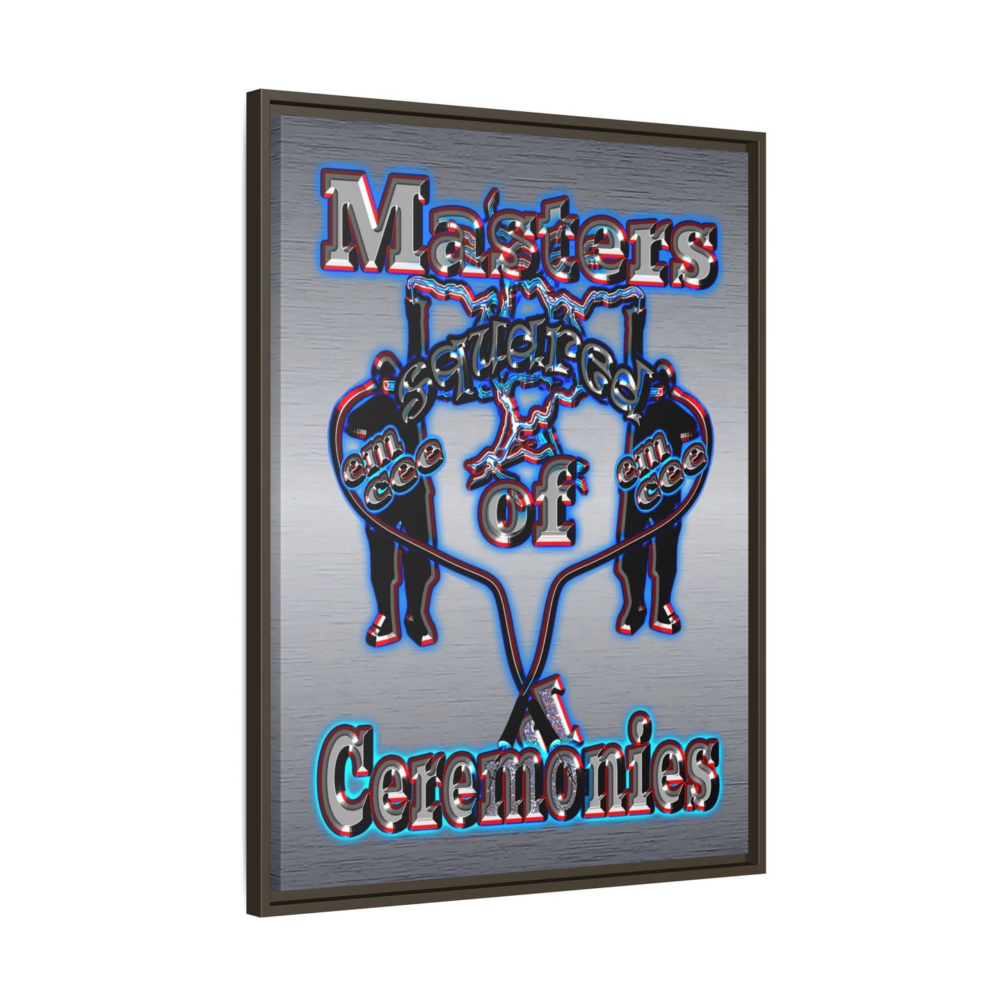em cee squared - framed canvas art (brushed nickel)