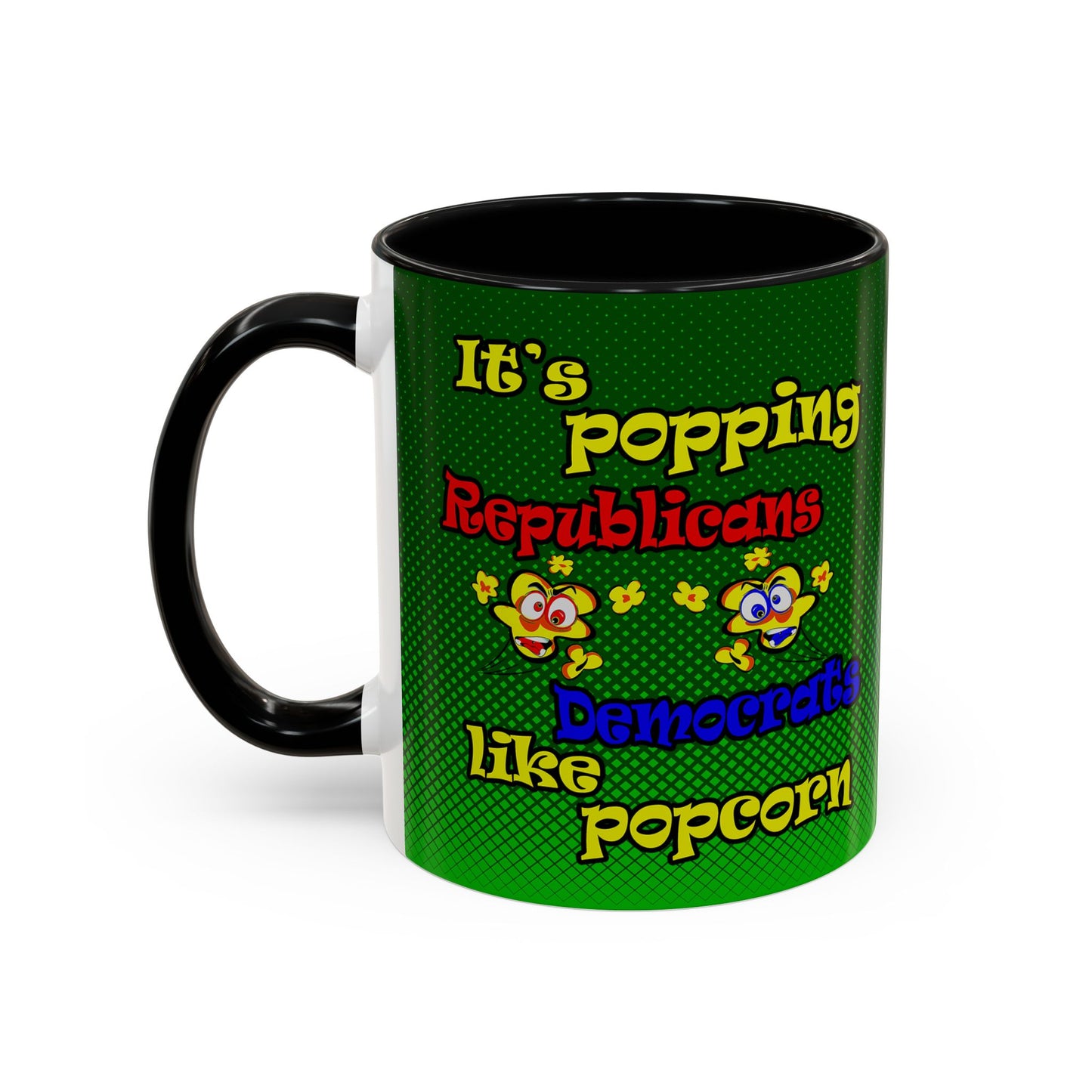 popping like popcorn - Accent Mug (logo green)