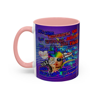 drop the beat - Accent Mug (purple wave)