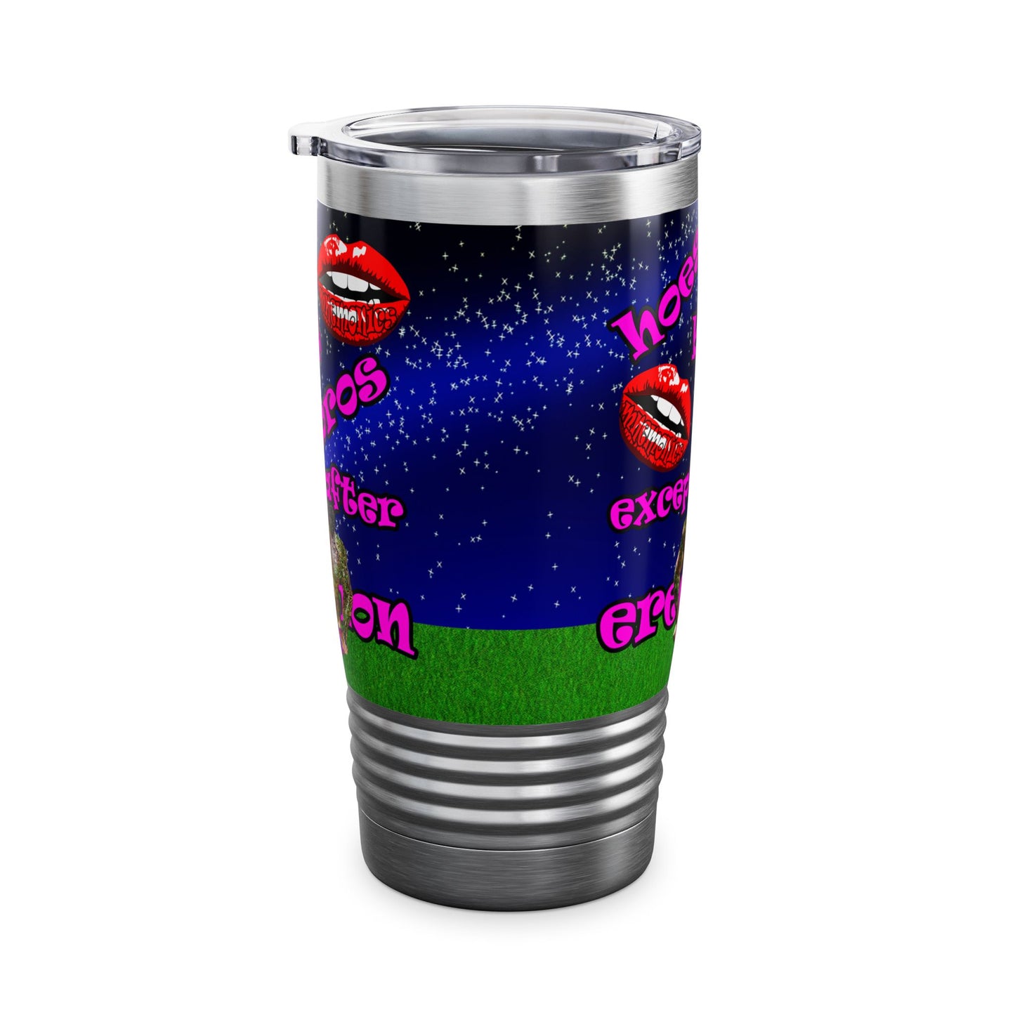 hoes b4 bros - Ringneck Tumbler, 20oz ('snoops' background)