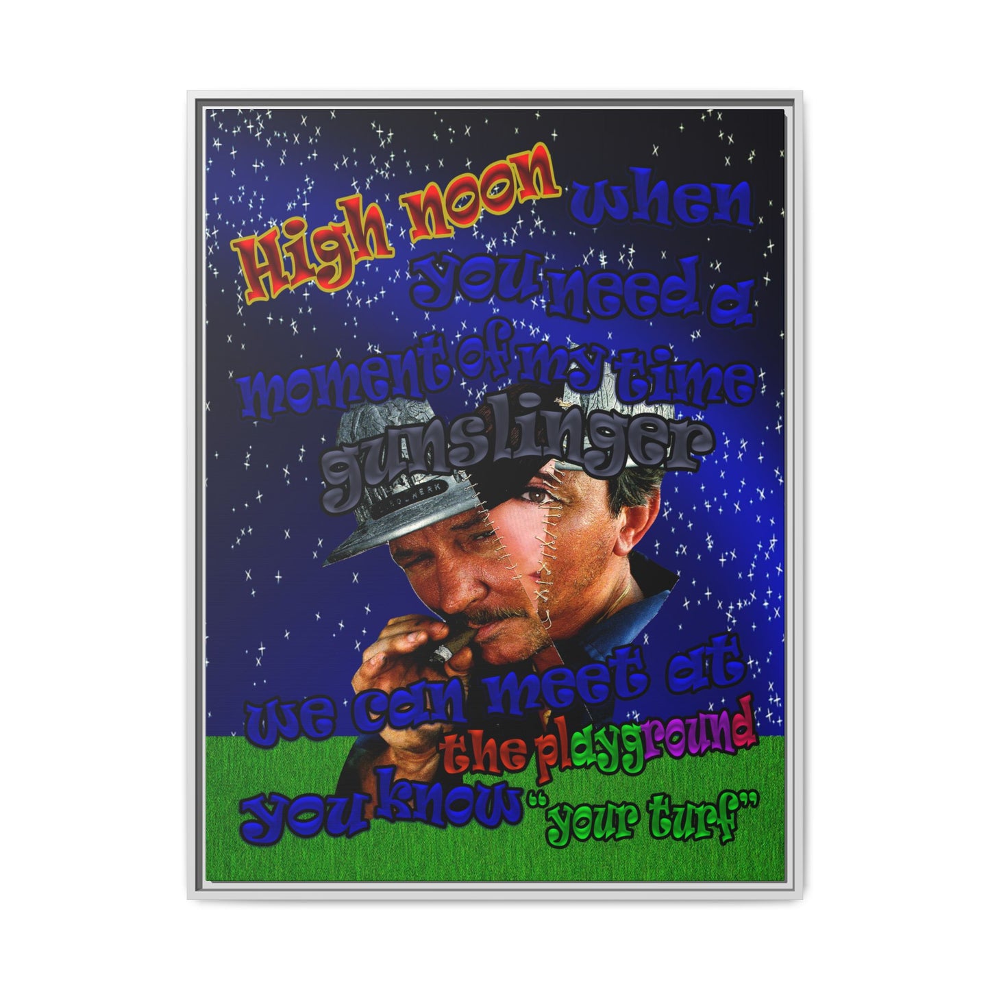 high noon - framed canvas art ('snoops' background)