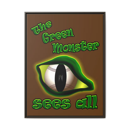 green monster - framed canvas art (brown)