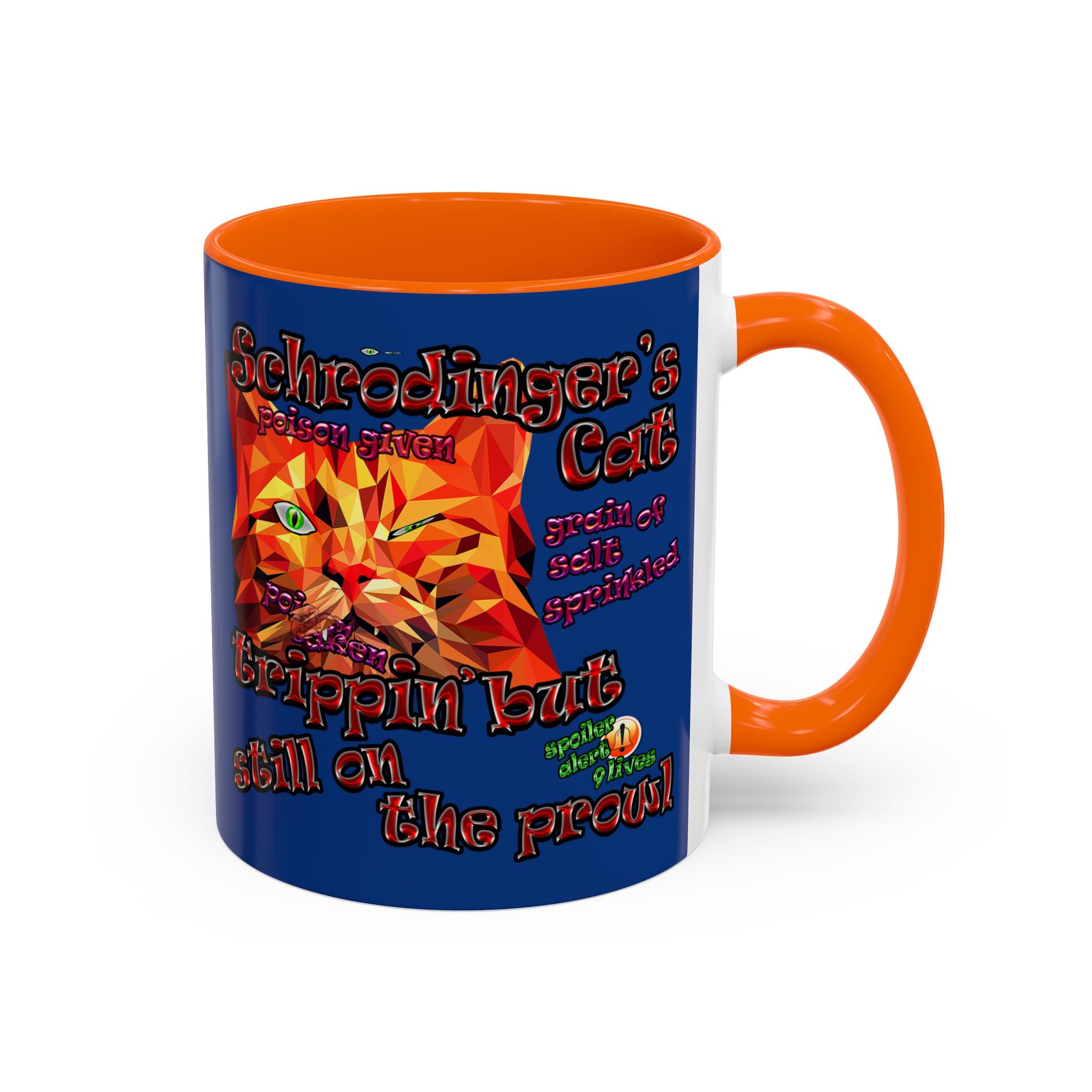 schrodinger's cat - Accent Mug (dark blue)