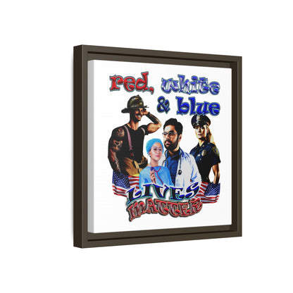 rw&b lives matter - framed canvas art (white)