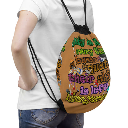 the bum's shit - Drawstring Bag (light brown)