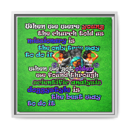 doggystyle - framed canvas art (green turf)