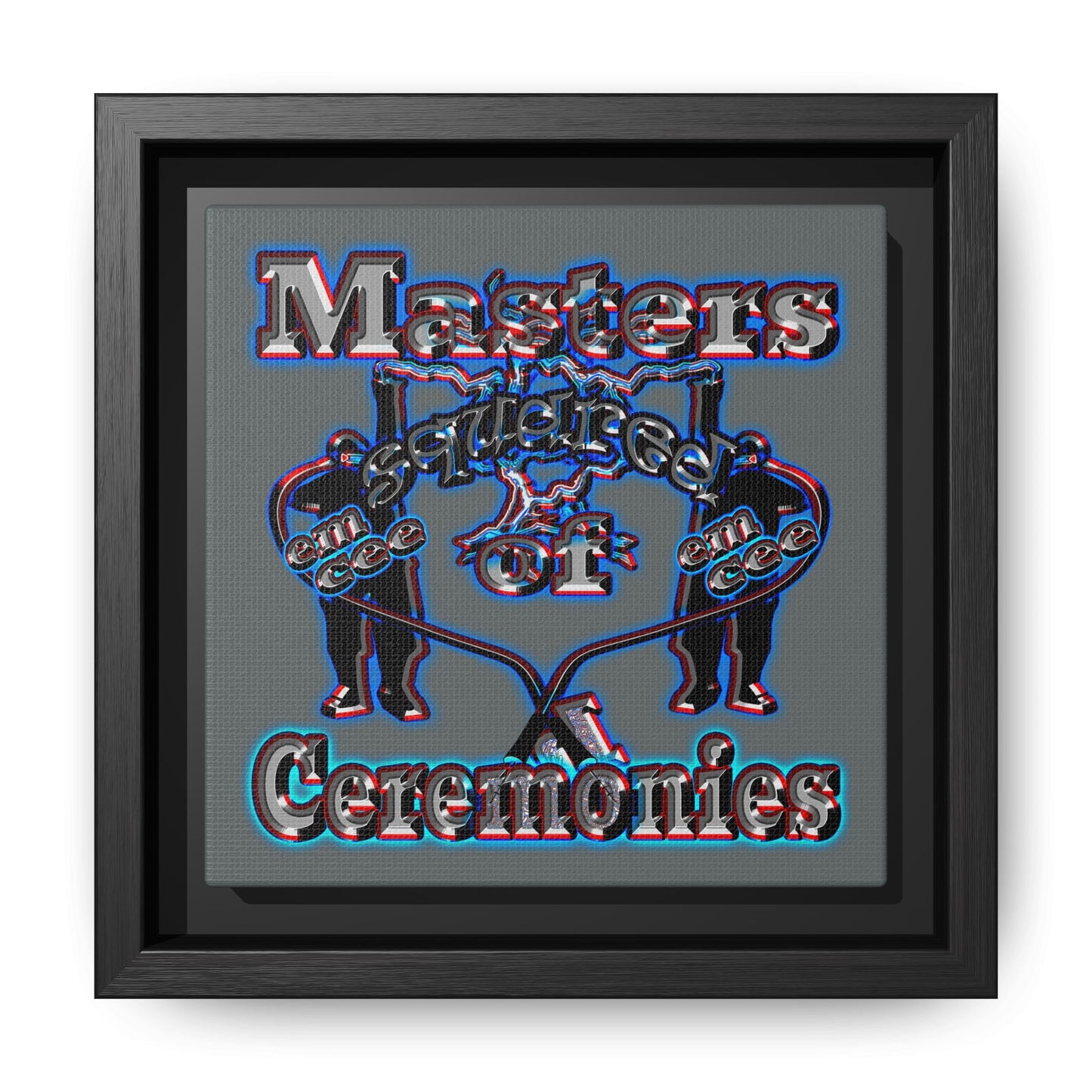 em cee squared - framed canvas art (dark grey)