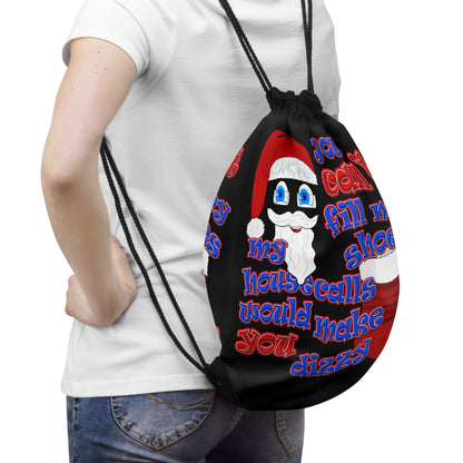 santa's shoes - Drawstring Bag (black)