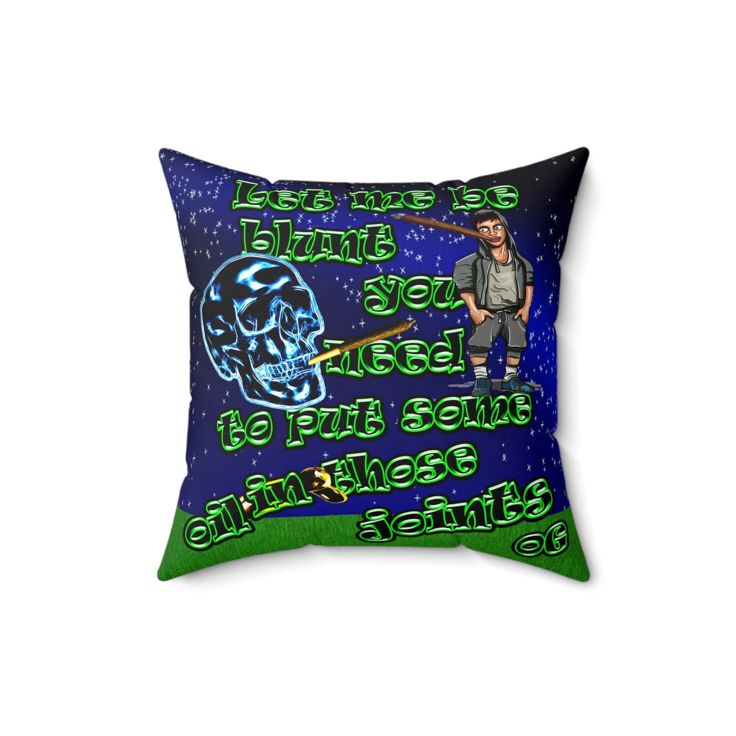 og - Spun Polyester Square Pillow - ('snoops' background)