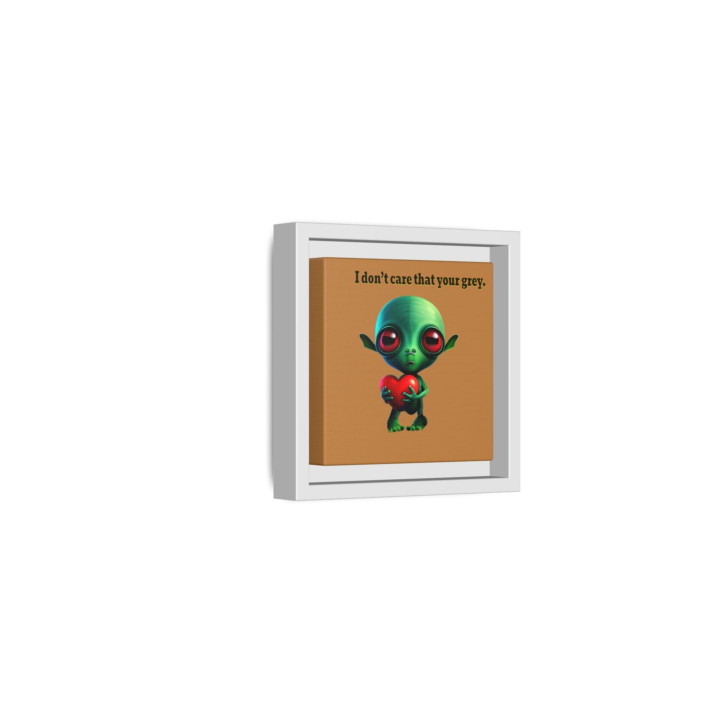 I don't care that your grey - framed canvas art (light brown)