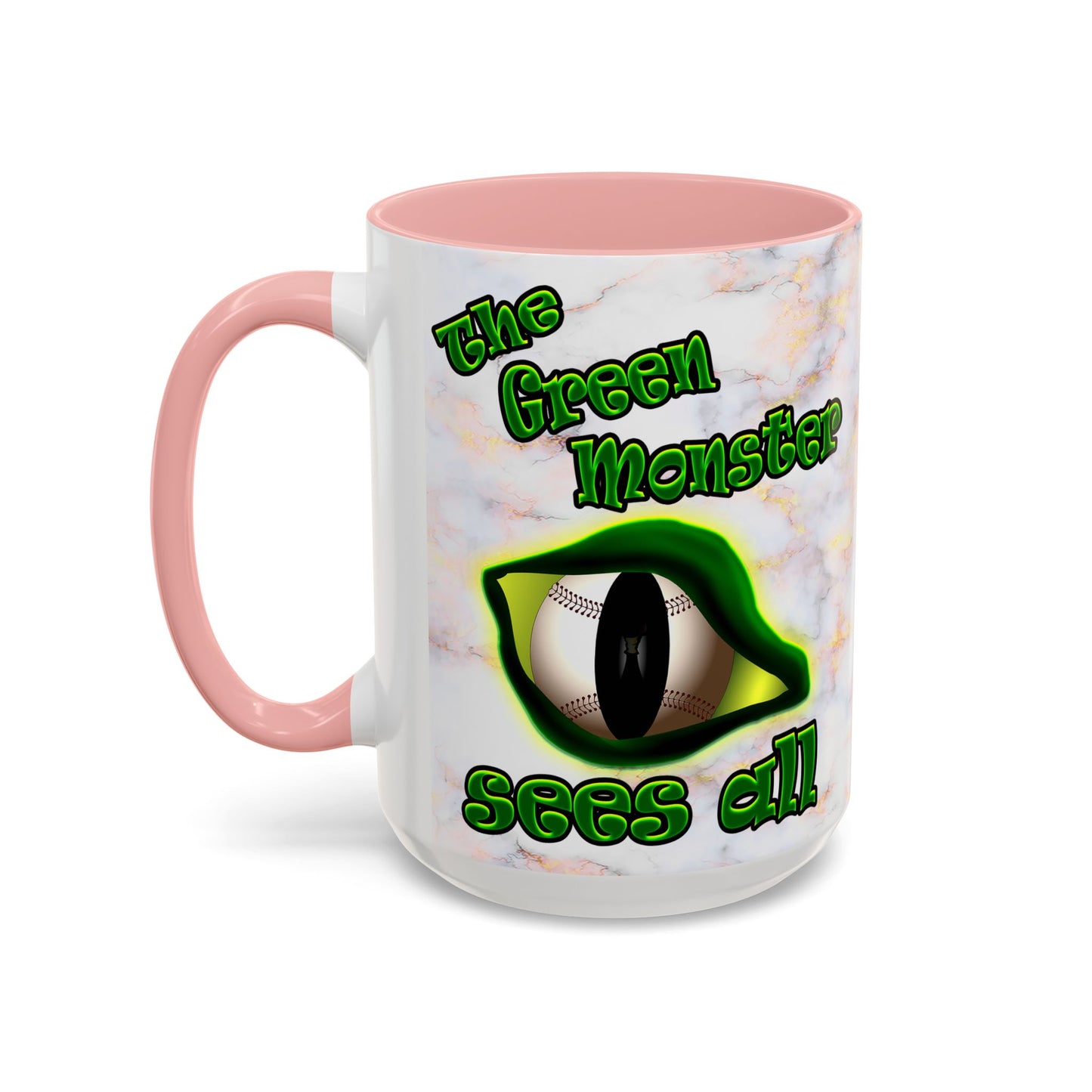 green monster - Accent Mug (white marble)