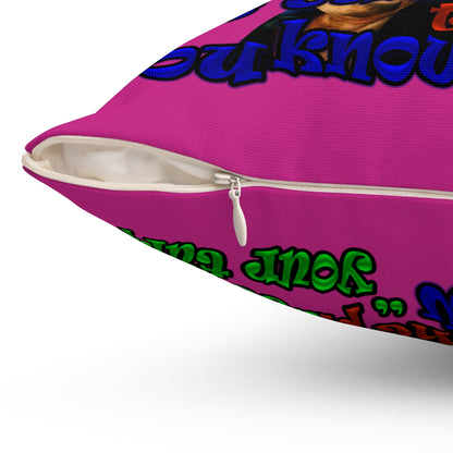 high noon - Spun Polyester Square Pillow - (pink)
