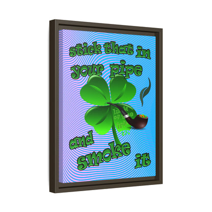 stick that in your pipe and smoke it - framed canvas art (light blue-purple wave)