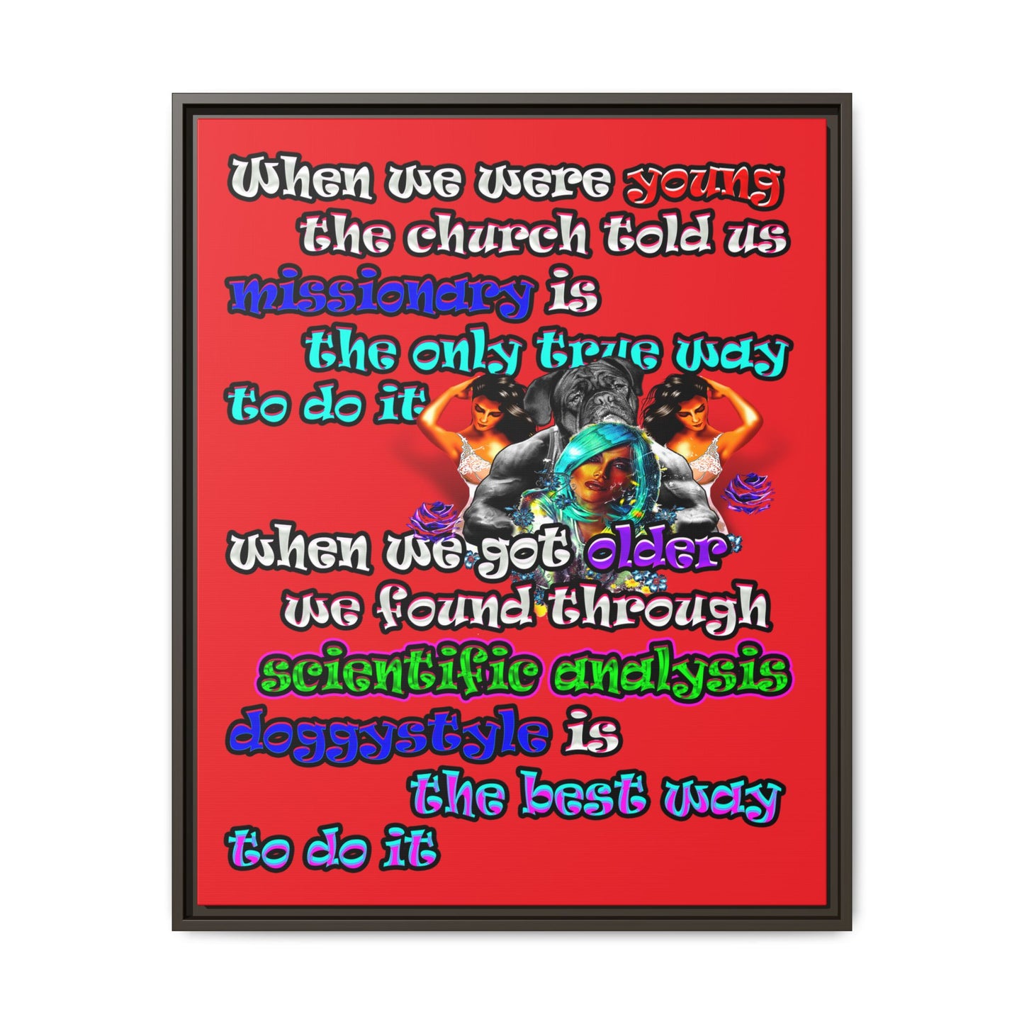 doggystyle - framed canvas art (red)
