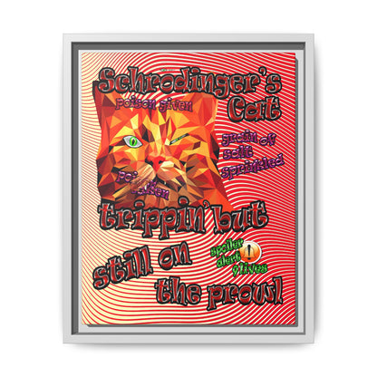 schrodinger's cat - framed canvas art (yellow-orange wave)