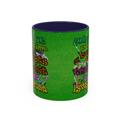 the bum's shit - Accent Mug (green turf)
