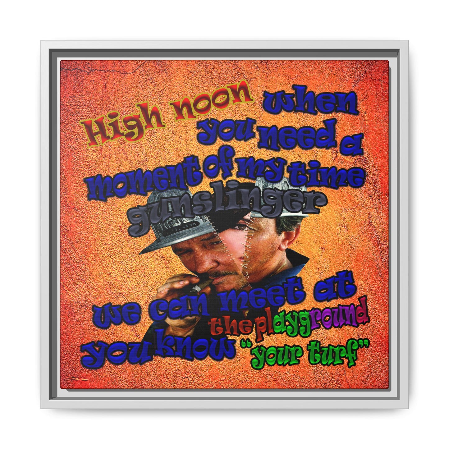 high noon - framed canvas art (burnt orange)