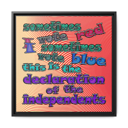 declaration of the independents - framed canvas art (yellow-orange wave)