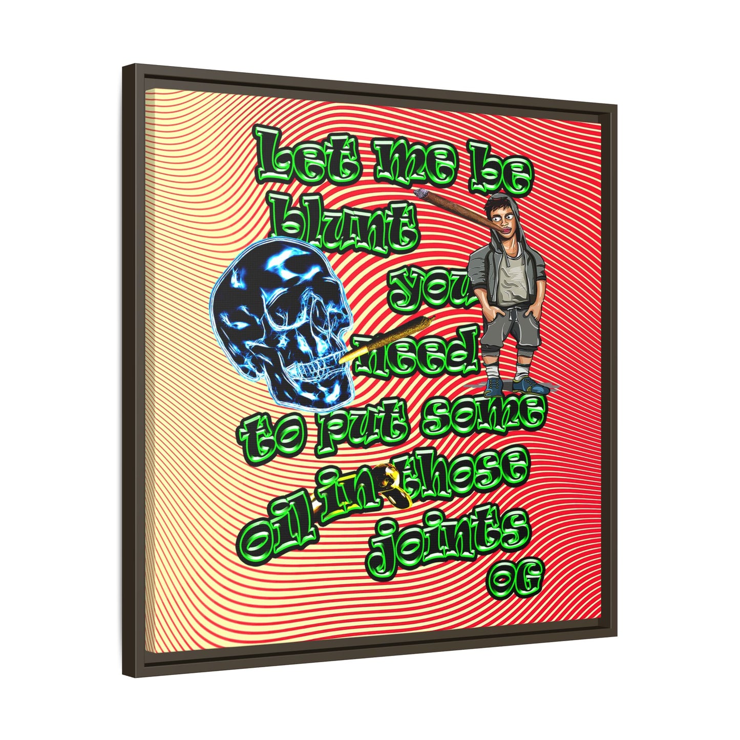 og - framed canvas art (yellow-orange wave)