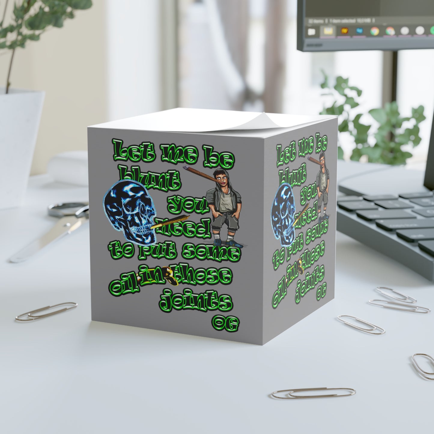 og - note cube (grey)