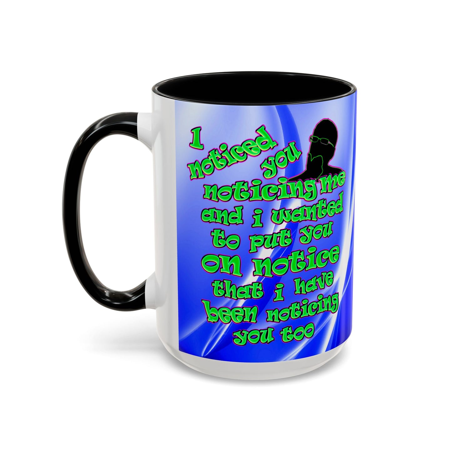 noticed you noticing - Accent Mug (blue-white wave)