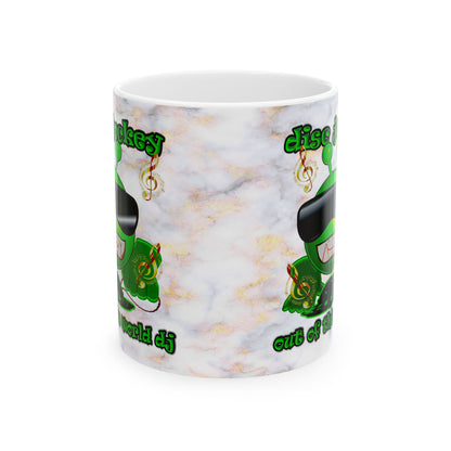 disc jockey - White Mug (white marble)