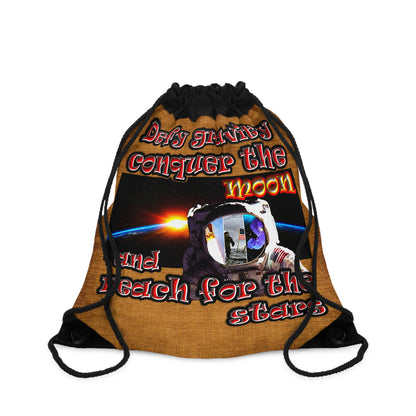 defy conquer reach - Drawstring Bag (dichromatic brown papyrus)