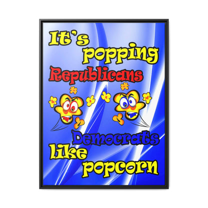popping like popcorn - framed canvas art (blue-white wave)