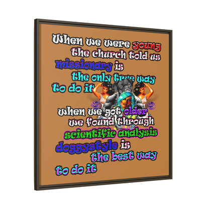 doggystyle - framed canvas art (light brown)