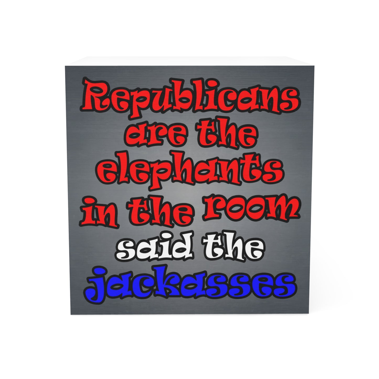 donkeys and elephants - note cube (grey-light grey)