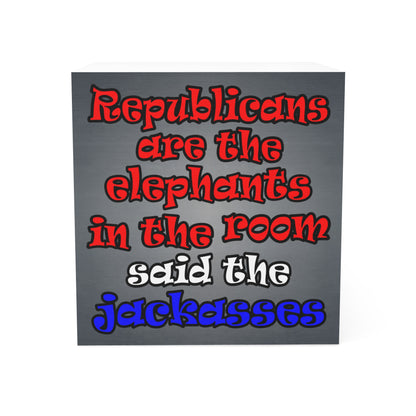 donkeys and elephants - note cube (grey-light grey)