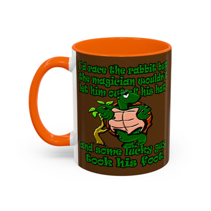 turtle race - Accent Mug (brown)
