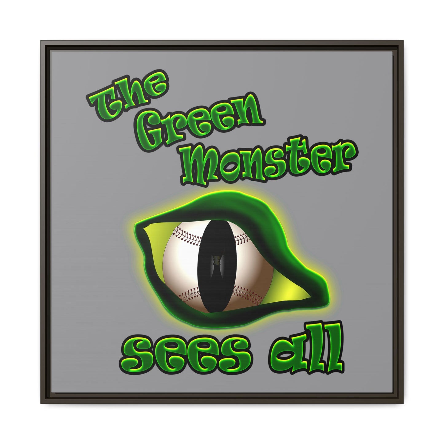 green monster - framed canvas art (grey)