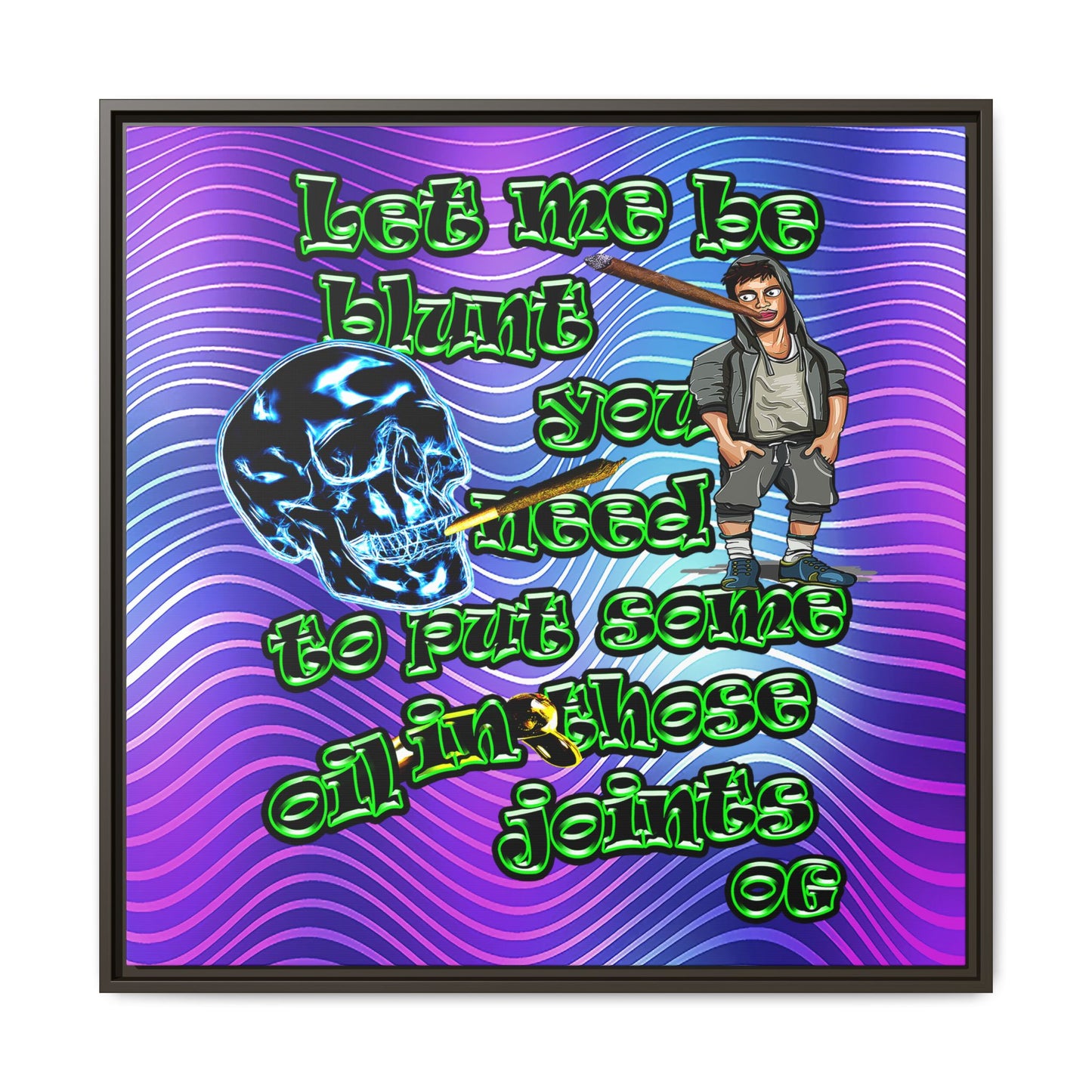 og - framed canvas art (purple wave)