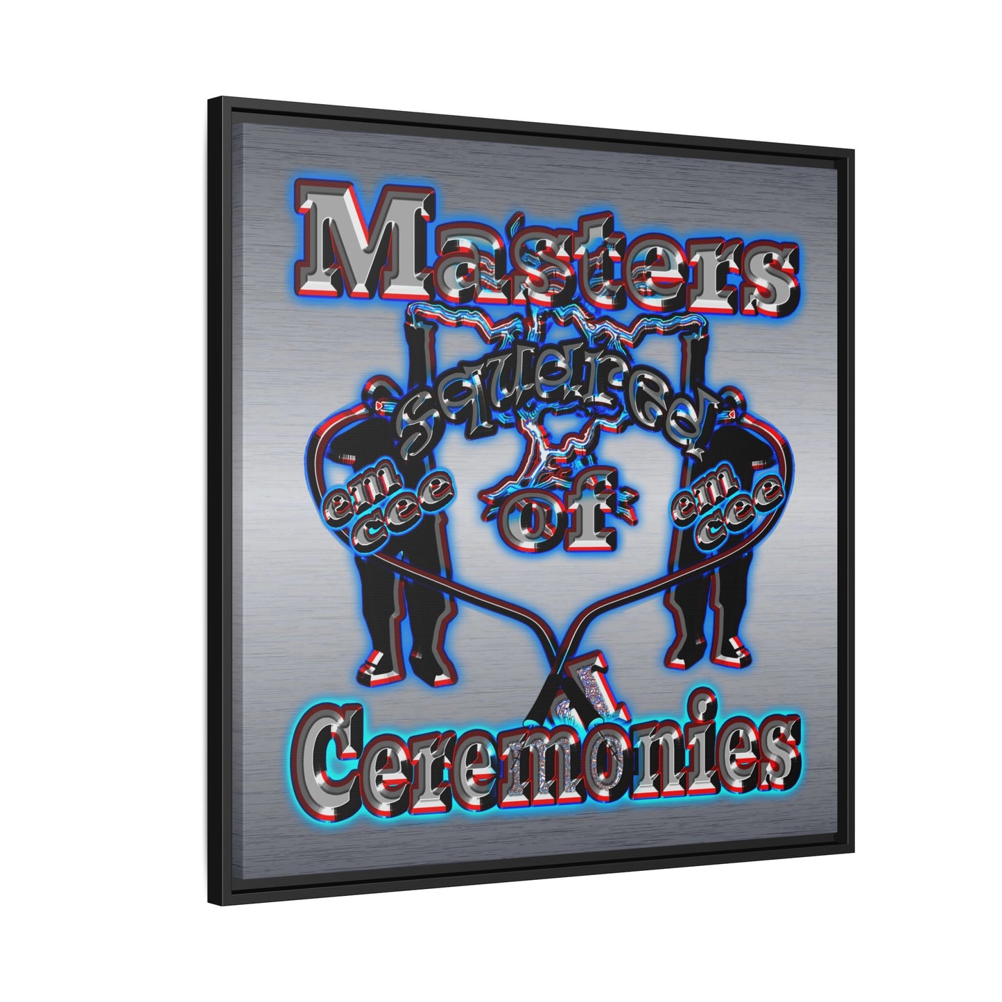 em cee squared - framed canvas art (brushed nickel)