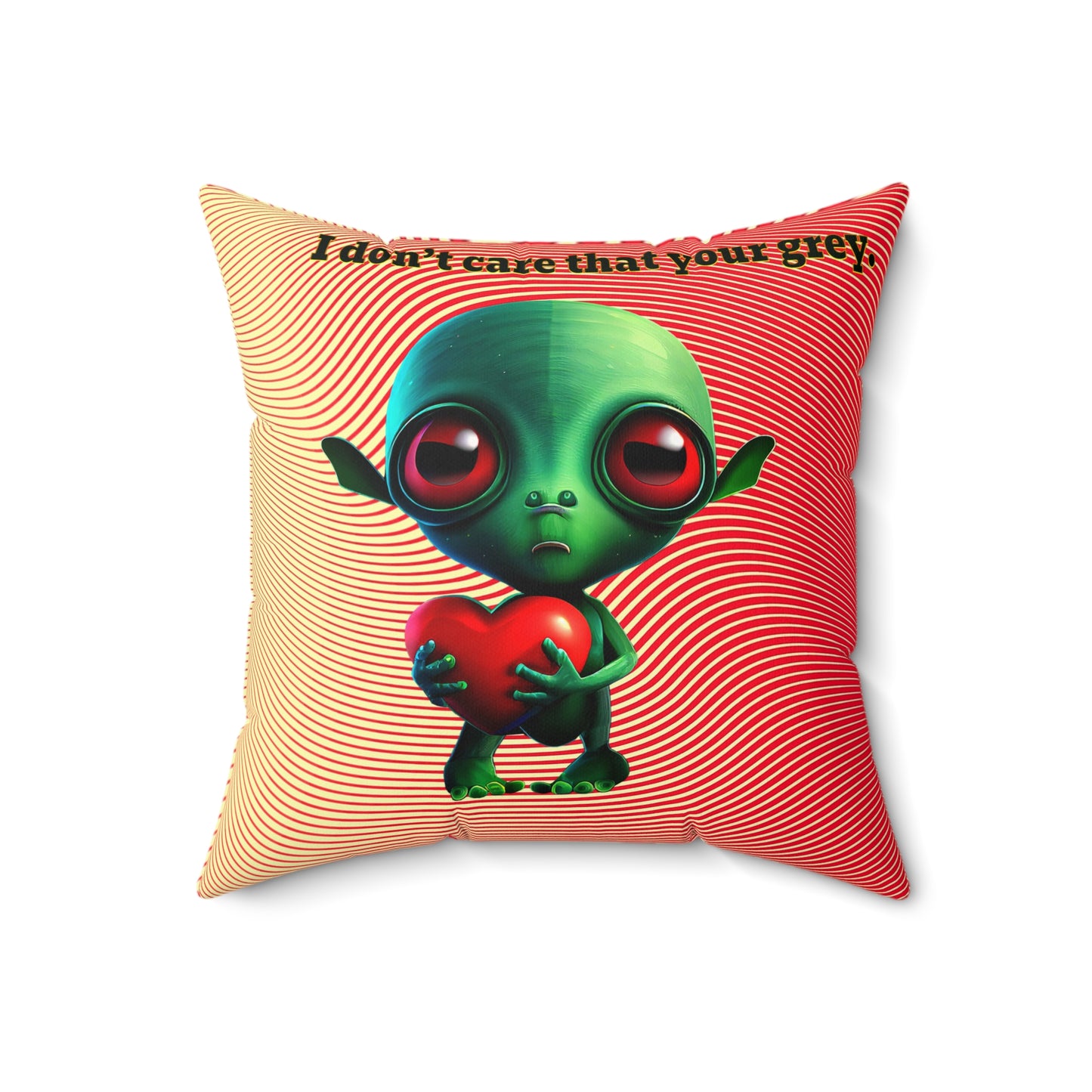 I don't care that your grey - Faux Suede Square Pillow - (yellow-orange wave)