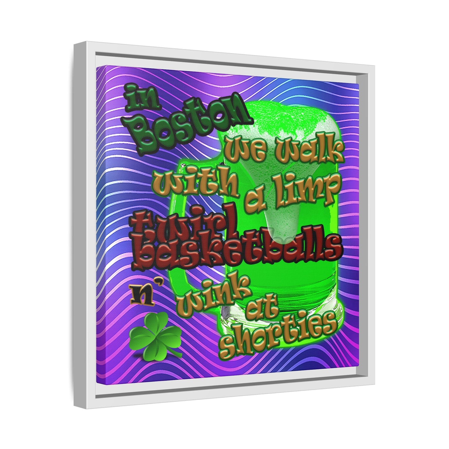 celtics logo - framed canvas art (purple wave)
