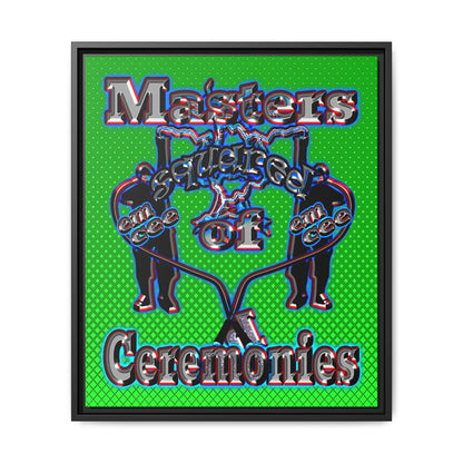 em cee squared - framed canvas art (logo green)