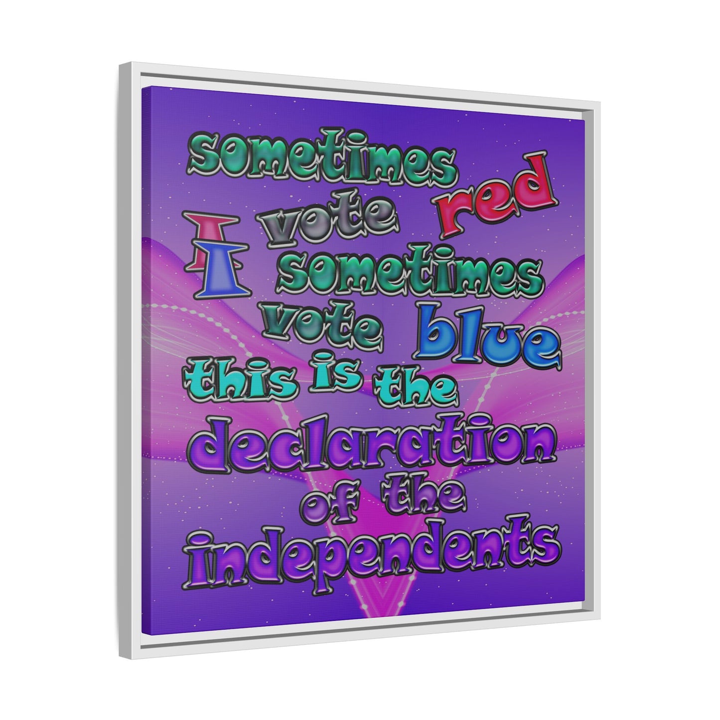 declaration of the independents - framed canvas art (purple-pink wave)