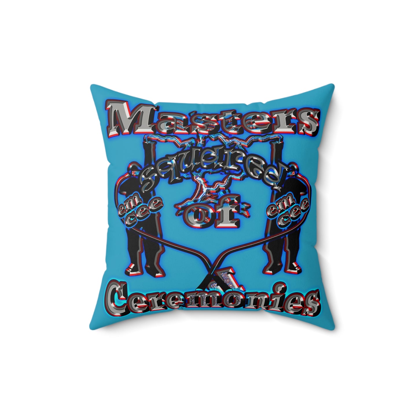 em cee squared - Faux Suede Square Pillow - (turquoise)