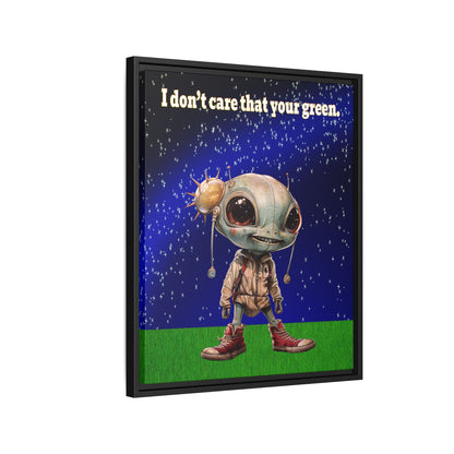 I don't care that your green - framed canvas art ('snoops' background)
