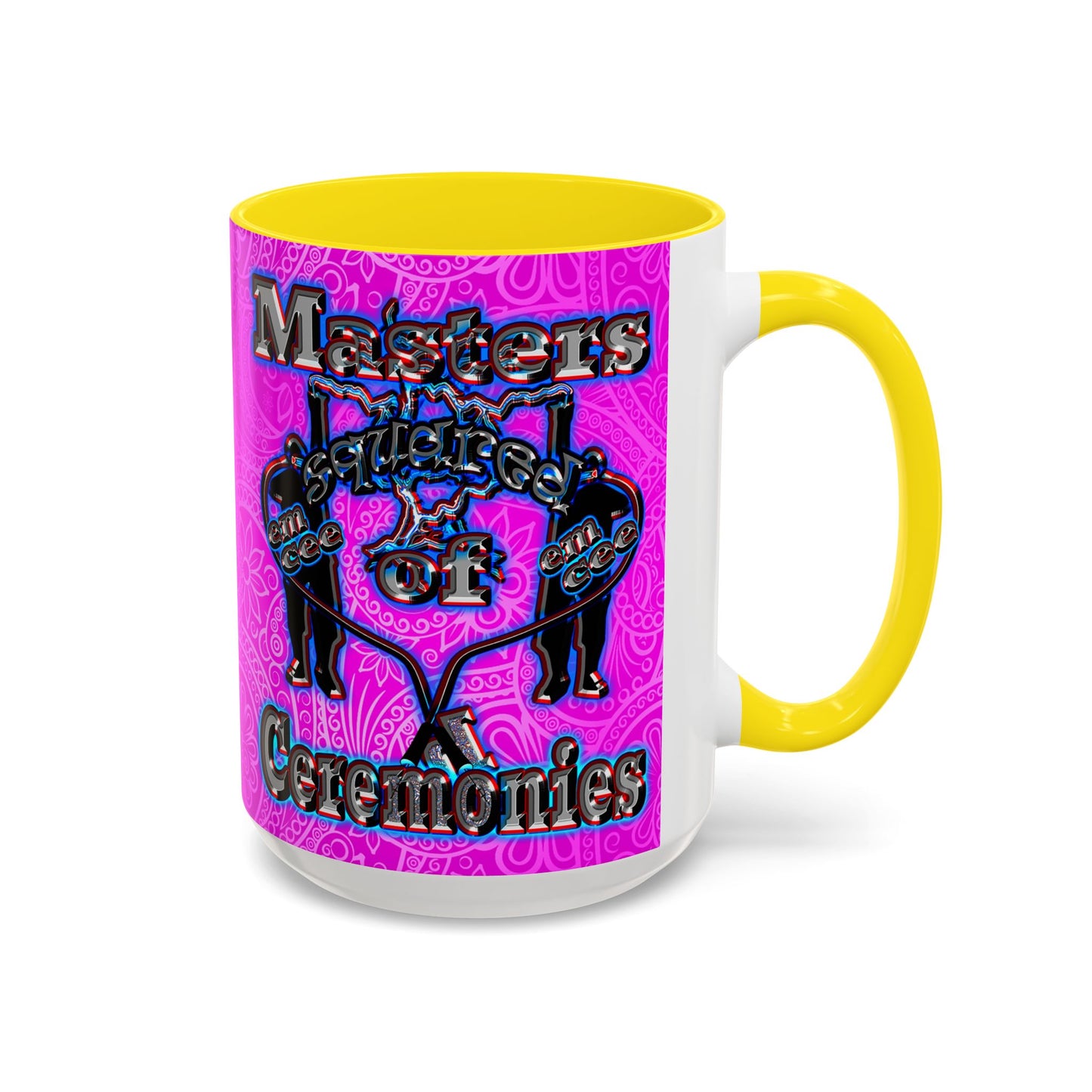 em cee squared - Accent Mug (pink swirl)