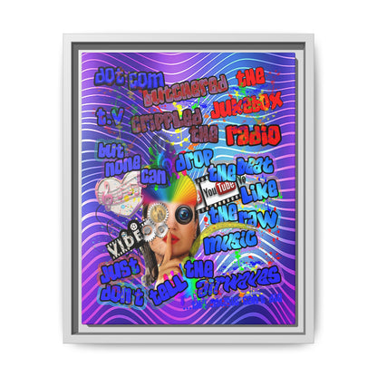 drop the beat - framed canvas art (purple wave)