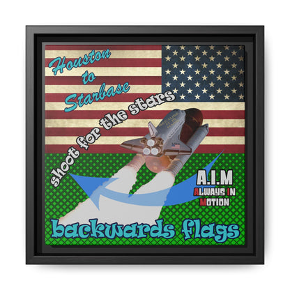 shoot for the stars - framed canvas art (logo green)