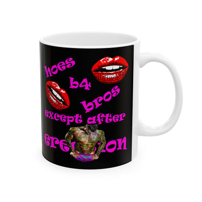 hoes b4 bros - White Mug (black)