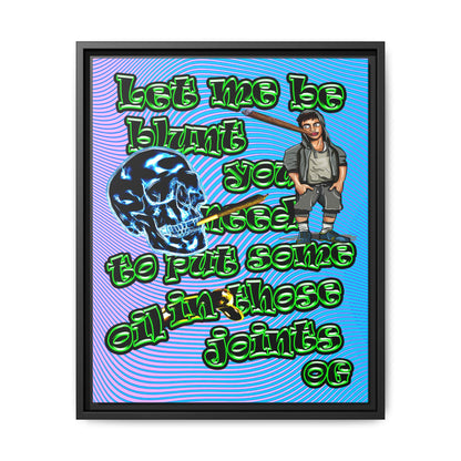 og - framed canvas art (light blue-purple wave)