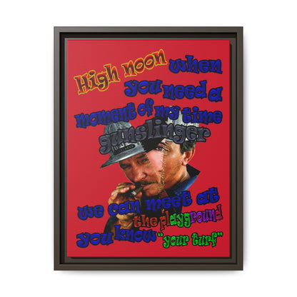 high noon - framed canvas art (dark red)
