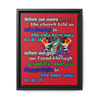 doggystyle - framed canvas art (dark red)